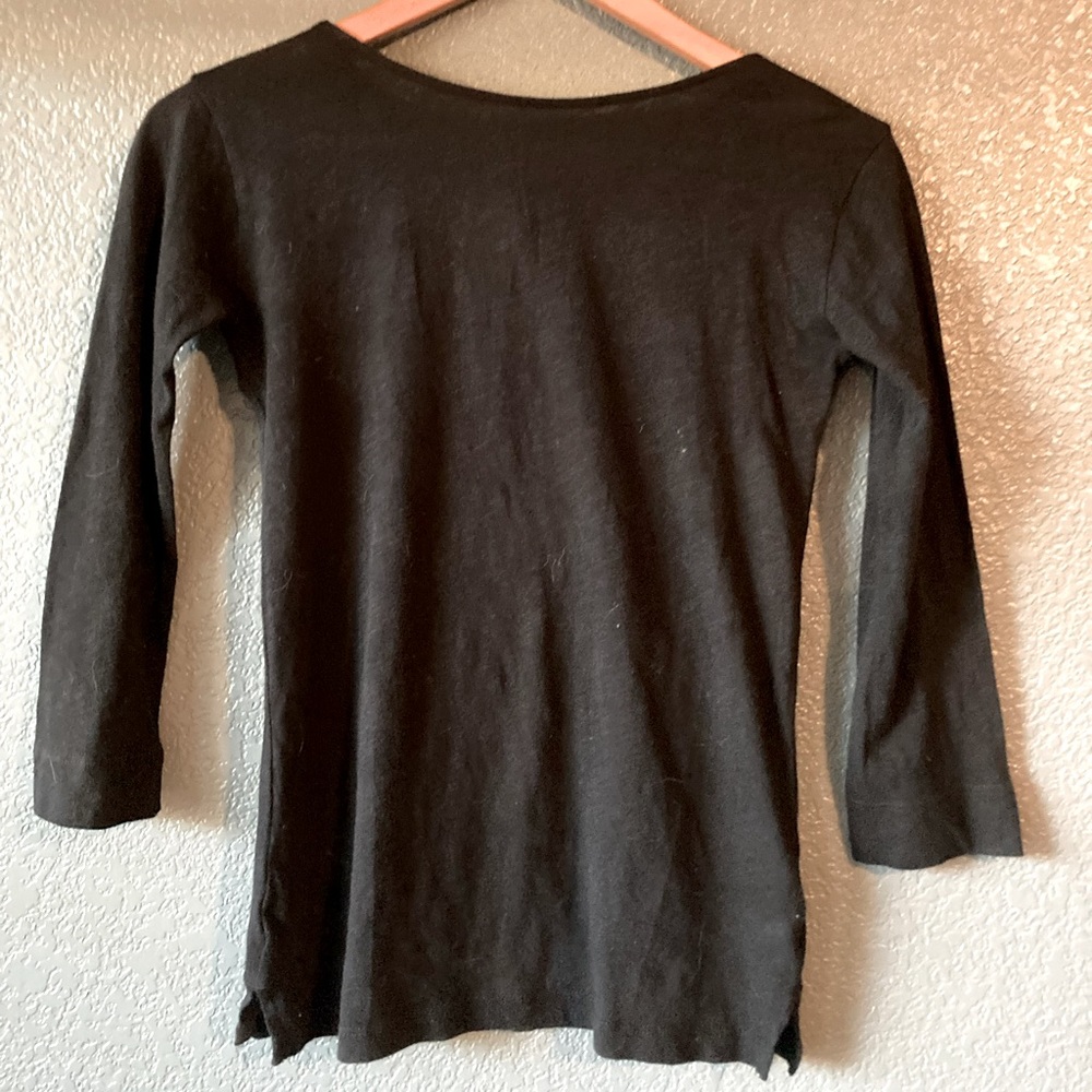 J.Crew Casual Black Shirt with Bow Accent on Back